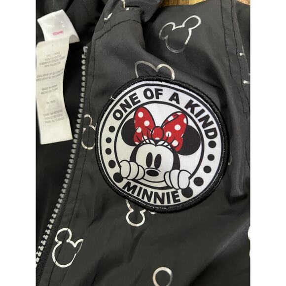 Disney Junior Minnie Mouse Girls Black Zipper Front Hooded Jacket Sz 5 - Picture 4 of 9